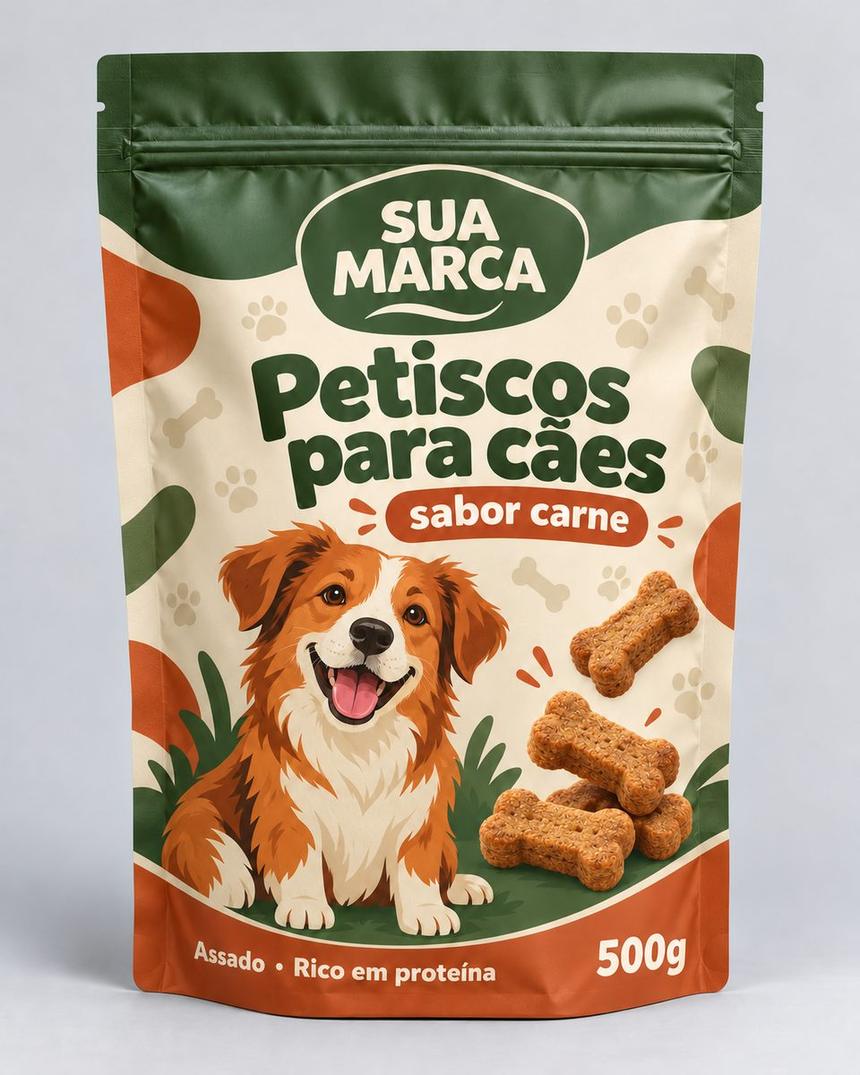 Pouch de petisco para cães, arte demonstrativa