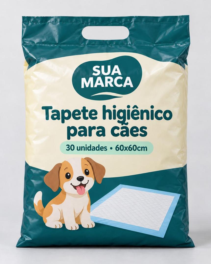 Embalagem de tapete higiênico para cães, arte demonstrativa